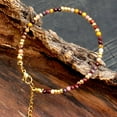 thumbnail image 3 of Mookaite 3mm Rondelle Shape Faceted Cut Beads 7 inch Adjustable Silver Plated Clasp Bracelet for men, women, unisex. Link Chain Stacking Bracelet.|LINK_04642, 3 of 6