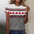 thumbnail image 2 of Tops de Manga Corta para las Mujeres de Ajuste Suelto Nueva Camiseta de Manga Corta Impresa con Suéter, Cuello Redondo de Poliéster, 2 of 4