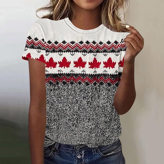 Delliss Fashion Graphic Crew Neck Shirts for Women Casual Short Sleeve Novelty Tee Tops