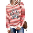 thumbnail image 5 of Christmas Sweatshirt for Women Long Sleeve Crewneck Striped Pullover Xmas Print Drop Shoulder Tops Fall winter Casual Clothes, 5 of 5