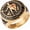 Gold, variant on Knights Templar Put On The Whole  of God Ephesians 6:13-17 Red Cross Design Men's Stainless Steel Ring