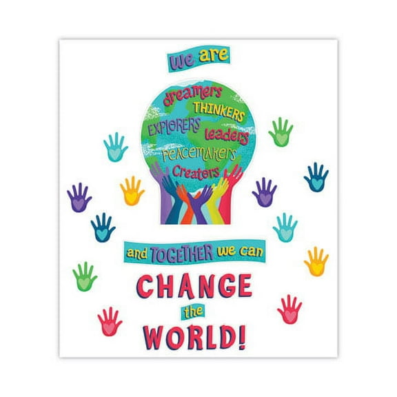 Carson-Dellosa Motivational Bulletin Board Sets, 47-Piece Set, One World, 24.7" x 20", Multicolor, Each