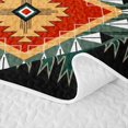 thumbnail image 5 of Erosebridal Boho Aztec Twin Quilt Set, Vintage Rhombus Twin Coverlet Set, Sage Rust Mustard Turquoise 2 Pieces, 1 Bedspread and 1 Pillowcase, 5 of 7