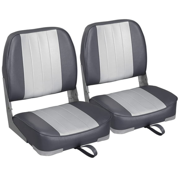 Leader Accessories A Pair of New Low Back Folding Boat Seat(2 seats) (B-Camo)