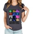 thumbnail image 3 of TayIor Sw1ft Chemises, Tyler Sw1ft Merch, Tyler Sw1ft, Mode Décontractée Imprimée Col Rond Manches Courtes Blouse Femmes Graphique Amateur de Musique TKFASHION Gris Foncé TTTG, 3 of 5