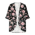 thumbnail image 4 of AGWOLF Floral Sheer Kimonos for Women Swimsuit Cover Ups Trendy Casual Kimono Cardigan Loose Open Front Cardigans 2025 Beach Summer Tops Multicolor,XL, 4 of 5