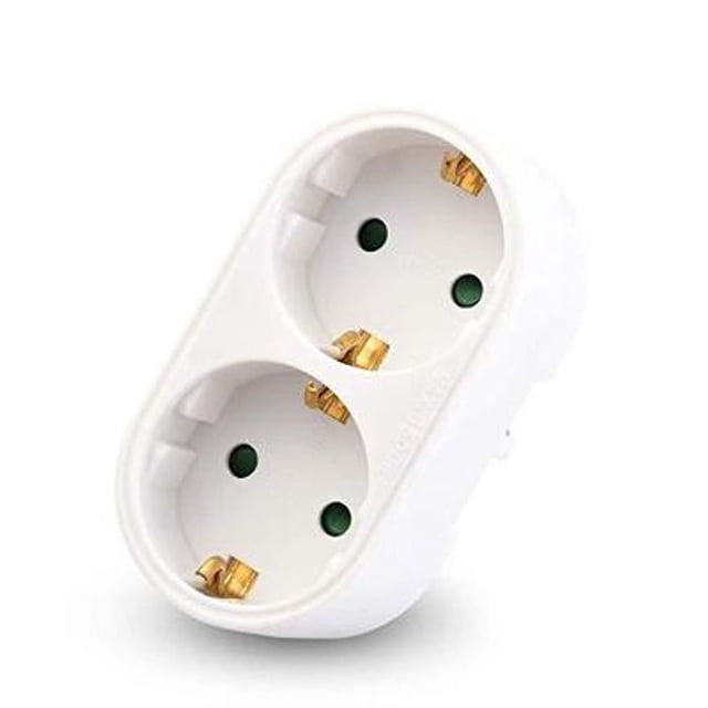 Distribuidor de enchufes múltiples de 2 vías redondos, enchufe de mesa europeo sin cable, enchufes múltiples 250V 16A