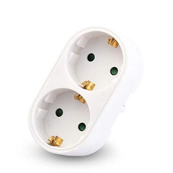 Durable Multiple Plug 2-Way Round Socket, Universal Plug Adapter 250V 16A With Easy OnOff Control And Compact Minimalistic Design