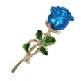 thumbnail image 2 of Milageto Flower Rose Brooch Pin Elegant Decoration Lapel Pin for Clothes Banquet Suit Gold Blue, 2 of 8