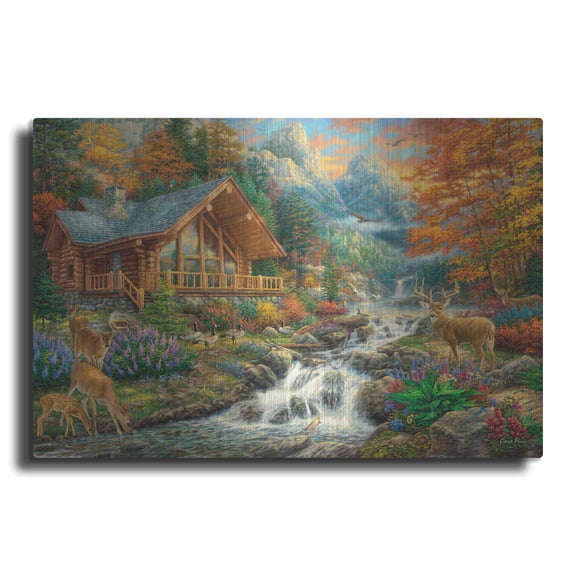 Luxe Metal Art 'Alpine Serenity' by Chuck Pinson, Metal Wall Art, 24"x16"