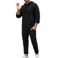 thumbnail image 4 of DHFJKG Mens 2 Piece Sweatsuit Hoodie Lightweight Long Sleeve Solid Color Pullover Loose Fit Pants Casual Wear Soft Outfit, 4 of 9