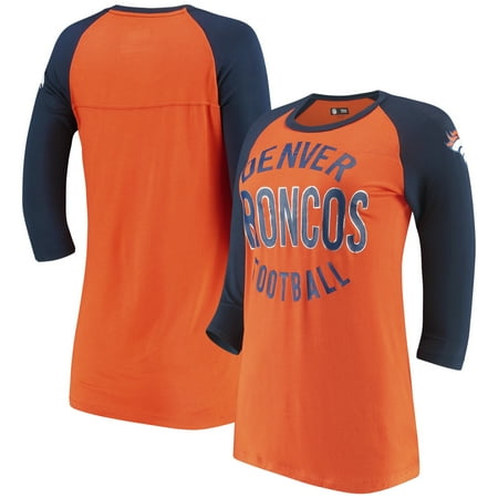- Denver Broncos 5th & Ocean by New Era Women's Novelty 3/4-Sleeve Scoop Neck T-Shirt - Orange/Navy
