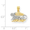 thumbnail image 3 of 10k Yellow Gold Polished and Rhodium Number 1 Mom Charm 17x20mm Wide Pendant Necklace for Women, 3 of 3