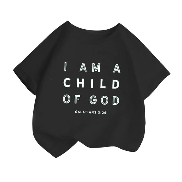Icvfdpl Chemises pour Adolescentes, T-Shirt à Manches Courtes Col Rond Imprimé Personnalité Respirant Mode Urbaine 2-4 Ans