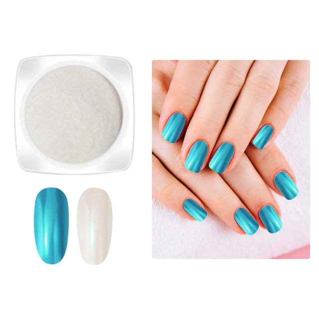 Women Fashion Nail Arts Shell Powder Chromes Powder Metal Mirror Chameleons Pigment Powder Nail Arts Decoration Magic Mirror Powder Rainbow Candy Color Powder
