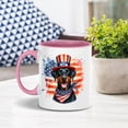 thumbnail image 3 of Patriotic Doberman Pinscher Celebrates 4th of July 11oz Accent Two-tone Mug Doberman Dog Lover Gifts Coffee Tea Cup - 02009, 3 of 5