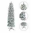 thumbnail image 3 of Artificial Christmas Tree, 7.5FT Segmented Christmas Tree with Metal Stand, Quick Assembly Green Pencil Xmas Tree, Indoor Home Reusable DIY Decoration, Green, 3 of 10