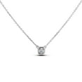 thumbnail image 1 of 925 Sterling Silver 0.04 Ct Canadian Diamond Petite Illusion Miracle Set Stackable Necklace & Chain, 1 of 4