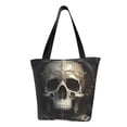thumbnail image 1 of Balery Gold Pattern Skull Bolsa de Hombro con Diseño, Bolsa Grande y Duradera, Bolsa Versátil para Compras, 1 of 6
