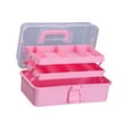 thumbnail image 4 of Siruishop 3 Layer Storage Box Foldable Art Case for Home Jewelry Making Painting Pink, 4 of 8