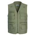 thumbnail image 1 of Chaleco de primavera y otoño para hombre, chaleco de trabajo de pesca multibolsillos extra grande para personas de mediana edad y mayores, chaleco informal para exteriores, 1 of 6