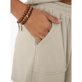 thumbnail image 5 of Conjunto de loungewear AUTOMET para mujer con cuello en V y shorts, 2 piezas, 5 of 5
