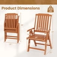 thumbnail image 3 of Gymax 2PCS Foldable Patio Chair w/Armrest Curved Back Slatted Seat for Backyard Deck Brown, 3 of 8