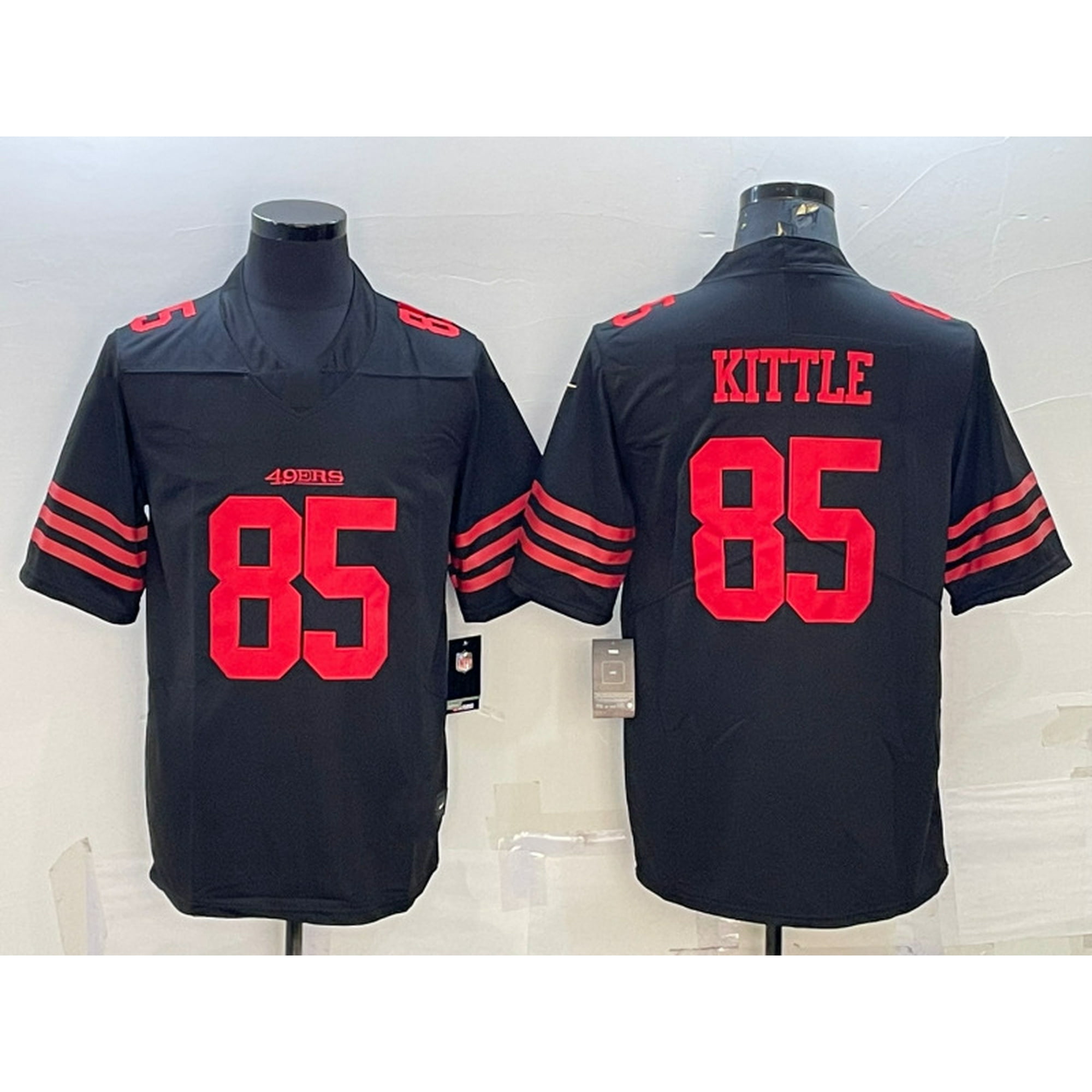 49ers football jersey KITTLE 85# Black jersey football embroidered