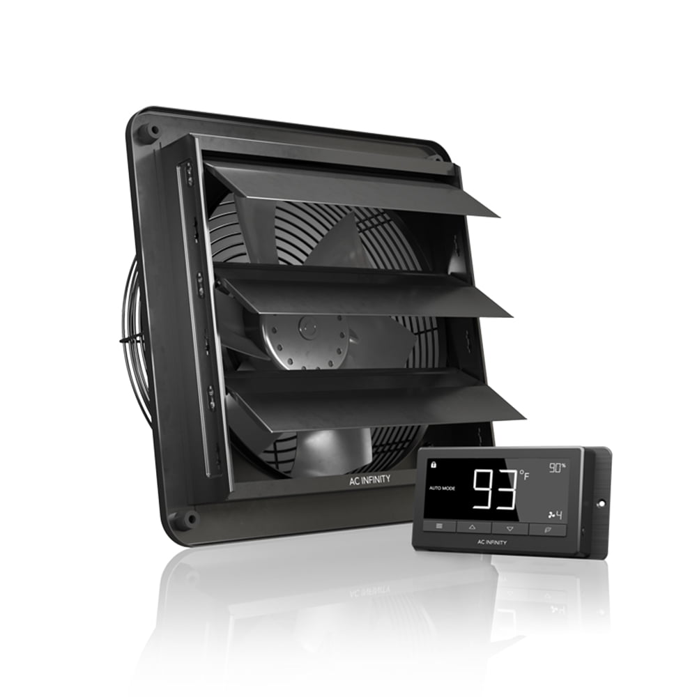 AC Infinity AIRLIFT T10, Shutter Exhaust Fan 10inch with Temperature