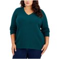 thumbnail image 1 of Tommy Hilfiger Womens Cable-Knit Knit Sweater, Green, Plus Size, 3X, 1 of 1
