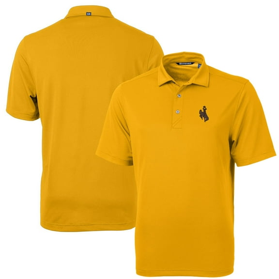 Men's Cutter & Buck Gold Wyoming Cowboys Virtue Eco Pique Recycled Polo