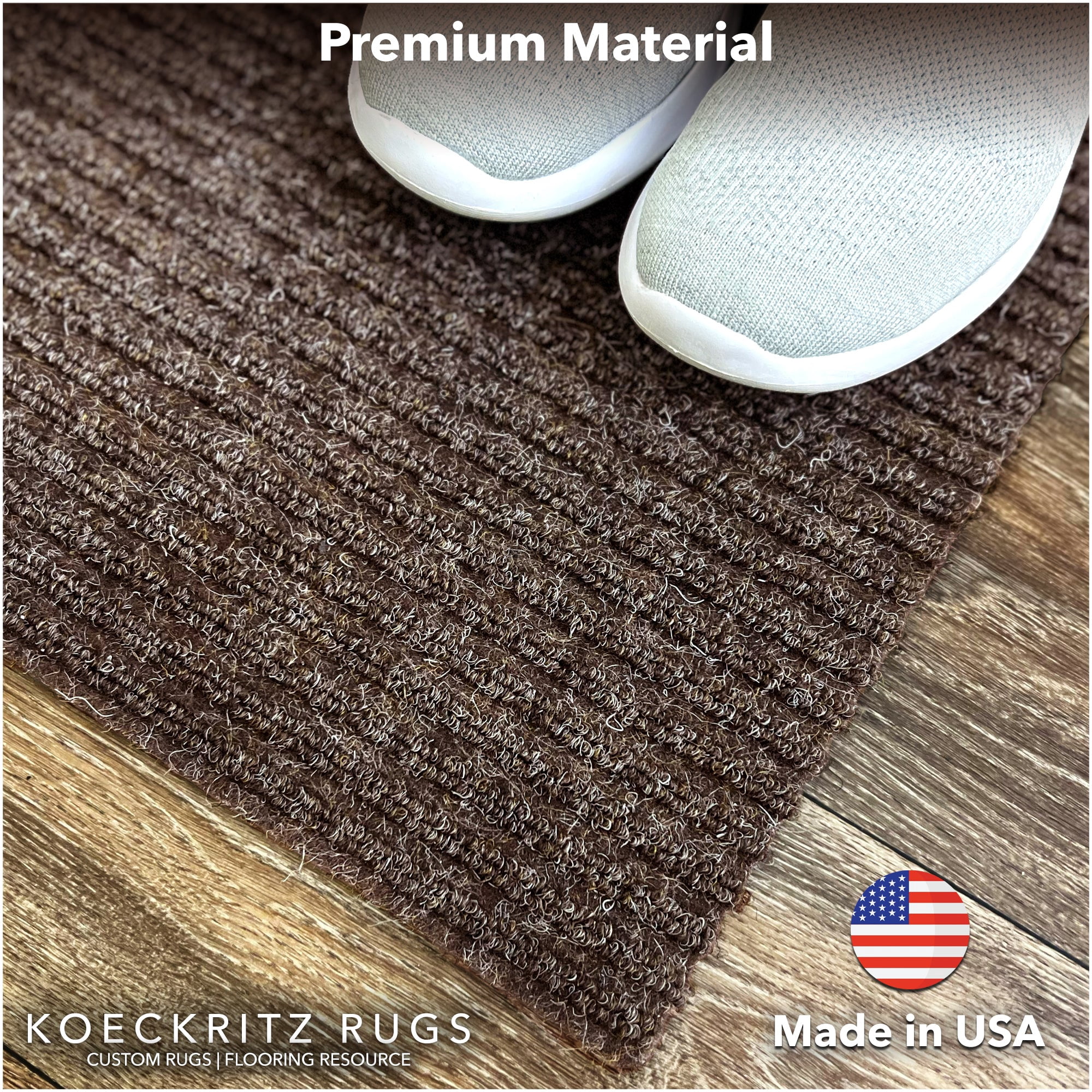 Koeckritz Rugs 4' x 14' Brown Heavy Duty Non-Slip Indoor/Outdoor Rug, All-Weather Doormat