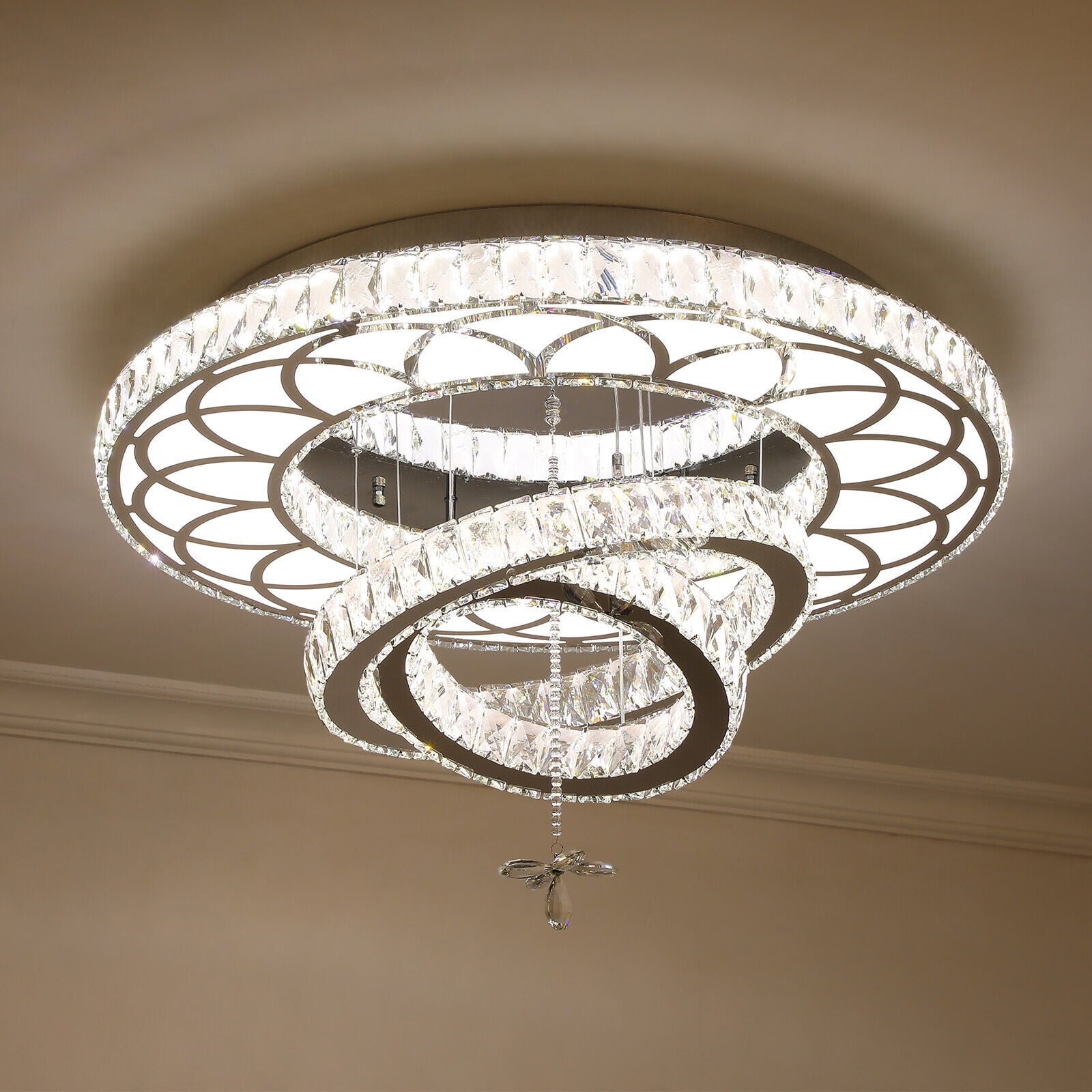 SHZICMY Modern Luxury Crystal Ceiling Chandelier Lamp Pendant Lights