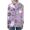 thumbnail image 2 of Renewold Novelty Halloween Purple Zipper Hoodies & Sweatshirts for Women Ghosts Bats Personalized Sweaters Fits for Cricket Gym Volleyball Stylish Outfits Jacket Size XL, 2 of 6