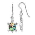 thumbnail image 4 of Sterling Silver Rhodium-plated Abalone Turtle Dangle Earrings, 4 of 5