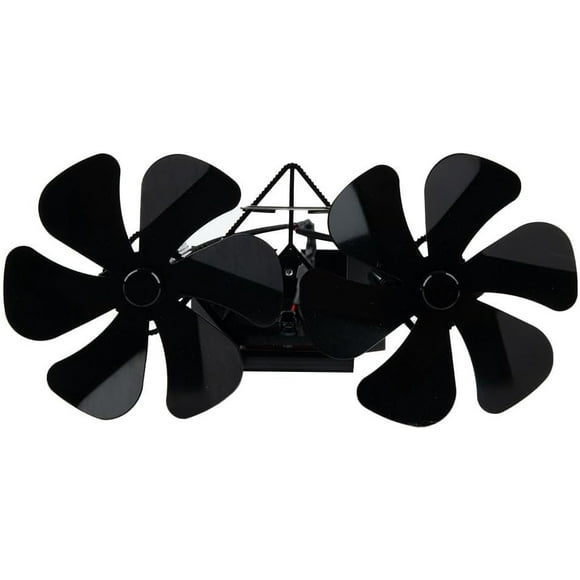 Fireplace Fan Heat Powered, Wall Mounted Wood Stove Pipe Fans Heat Powered, Double Head 12 Blade For Chimney