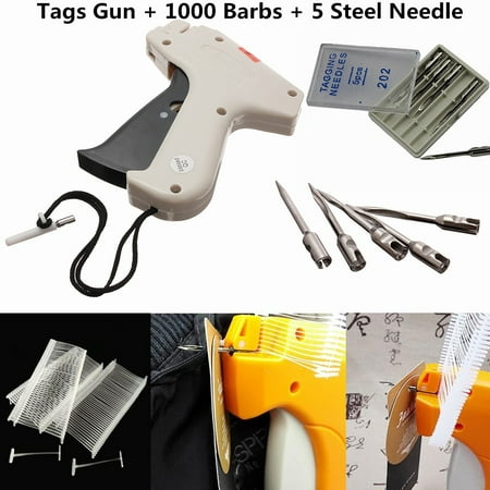 Professional Price Label Tagging Machine Clothes Garment Tag Gun + 1000 Barbs 50mm + 5 Steel
