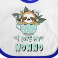 thumbnail image 4 of Inktastic Teacup Raccoon I Love My Nonno Boys or Girls Baby Bib, 4 of 4