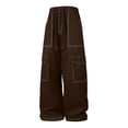thumbnail image 2 of Ovbmpzd Brown Mens Outdoor Hiking Cargo Pants Plus Size Straight-Leg Pants Durable Elastic Waist Men's Outdoor Pants, 2 of 6