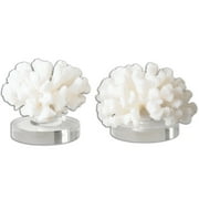 Uttermost Hard Coral Resin and Crystal Sculptures in Cream (Set of 2)
