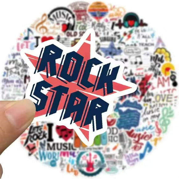 shiyou-50Pcs Music Graffiti Stickers Waterproof Vinyl Decals for Kids Teens Adults, for Water Bottle Laptop Skateboard and Much More (50 Music Lover Stickers)