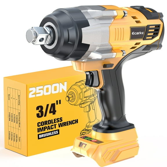 3/4" Cordless Impact Wrench For Dewalt 20V Battery: 1850FT-LBS(2500N.m) High Torque Impact Driver, 4-Speed Heavy Duty Impact With Auto-Stop Reverse For Car/Truck/Home/Mower (No Battery)