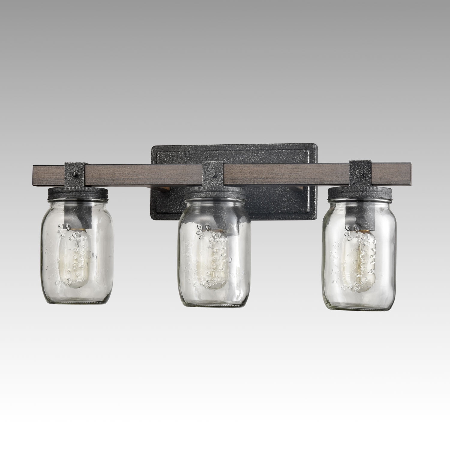 Vintage Mason Jar Bathroom Vanity Lighting 3Lights