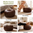 thumbnail image 5 of Thgonwid Unstuffed 21.7*13.7 inch Indoor Vegan Leather Pouf, Deep Coffee (No Filler), 5 of 7