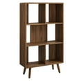 thumbnail image 2 of Modway 7 Shelves Mid Century Standard Bookcase, Particleboard Walnut, 31" x 11.5" x 52.5", 2 of 8
