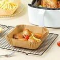 thumbnail image 3 of Neinkie 50 Pcs/Ensemble Papier Jetable pour Friteuse à Air Chaud, Papier Parchemin Naturel pour Friteuse à Air, Antiadhésif, Résistant à l'Huile, Papier de Qualité Alimentaire pour Cuisson Rôtissage Micro-Ondes, 3 of 7