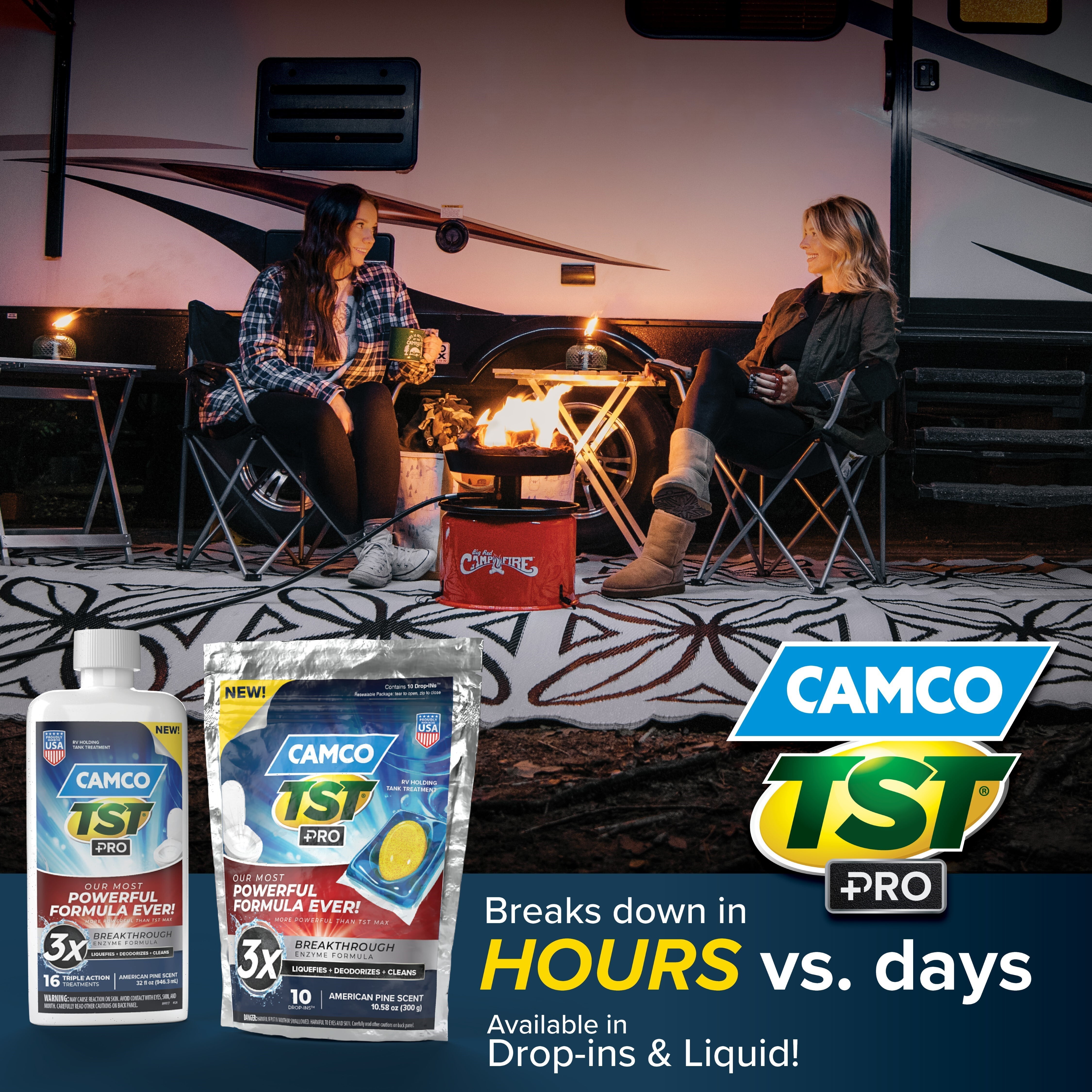 (4 pack) (4 pack) Camco TST PRO RV Toilet Treatment Drop-INs, Septic Safe, Fresh Scent, 10 Count (41770)