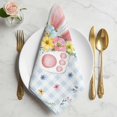 thumbnail image 2 of Easter Cloth Napkins, Spring Rabbits Ears Feet Floral Blue Lattice Washable and Reusable Dinner Napkins Set of 4, Table Napkin for Kitchen Party Birthday Wedding Hotel Housewarming 20"x20", 2 of 9