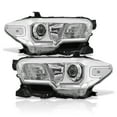 thumbnail image 3 of AJP Distributors Chrome Housing Clear Lens Reflector Signal Driving Projector Headlights + LED DRL Strip Lamps Assembly Pair Compatible/Replacement For Toyota Tacoma 2016 2017 2018 2019 2020 2021 2022, 3 of 10