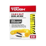 Hyper Tough 1/4" x 25' PU Recoil Air Hose with 1/4 MNPT- Most Light Weight, Flexible & Reliable Hose